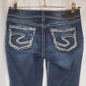 Silver Jeans Fluid Denim Suki Distressed  Capri